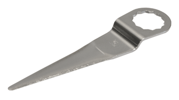 Лезвие для ножа Fein, одна сторона зазубренная заточка, другая – обычная, длина 4-3/4
